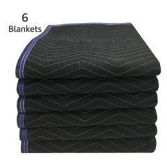 performance blankets, blankets, black blankets, blue trim blankets, furniture blankets