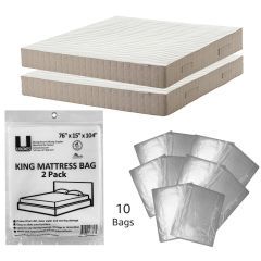 Pack of 10 plastic king mattress bags to protect furniture and mattress from damage | UBMOVESIMPLE