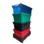 Storage Plastic Crates with Lid, Large 27x17x12.5"